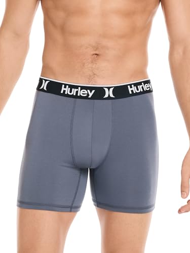Hurley Pacote com 5 cuecas boxer masculinas elásticas, combo obsidiana