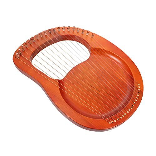 VANZACK 1Set String Solid Wood Lyre Harp Handheld Ancient Style Musical Instrument for Beginners and Intermediate Players Includes Extra Picks Wood Color Finish