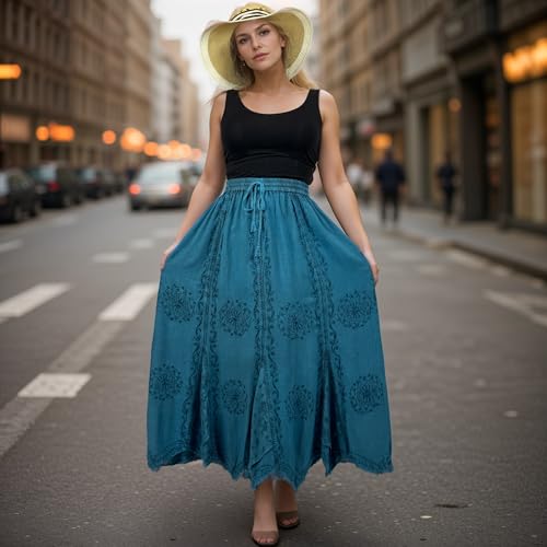 Agan Traders 2025 Spring Bohemian Skirts for Women - Embroidered Women's Maxi Skirts4