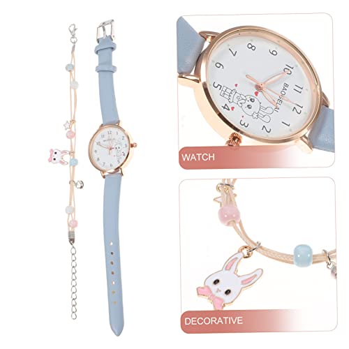 USHOBE 1 Conjunto relógio de coelho ternos de meninos pulseira de relógios pulseira para relógio de