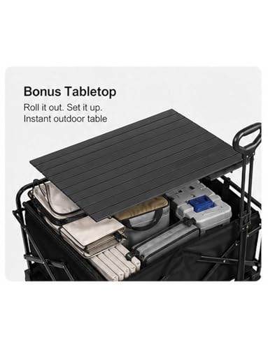 Chariot utilitaire pliable avec table intégrée pour marché et camping - 7