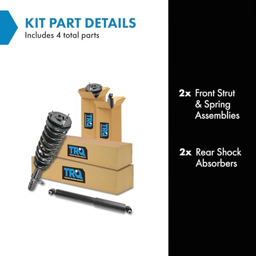 Image of TRQ Front and Rear Complete Strut Assembly & Shock Absorber Kit Complete Strut & Coil Spring Assembly Compatible with 2003-2008 Mazda 6