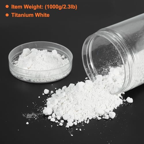 QUARKZMAN Eisen Oxid Pigment Pulver Beton Pigment Pulver für Künstlerische Malerei Beton Ziegel Fliesen Farbe Weiß (1000g/2.2lb)