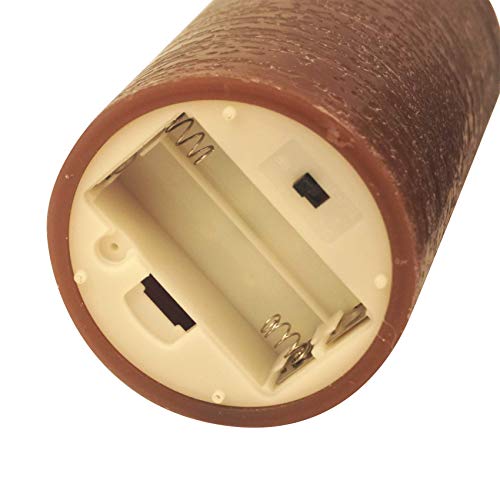 Image of CANDLE CHOICE Real Wax Battery Operated Flameless Candles with Remote Automatic Daily Cycle Timer Realistic Flickering Electric LED Pillars Wedding Party Holiday Decoration 3 Pack Rustic Texture Brown