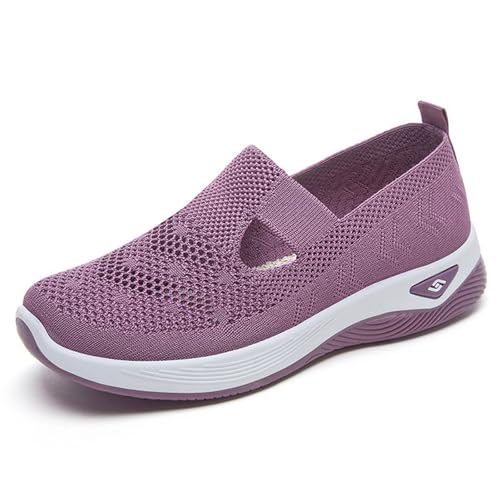 Women's Mesh Shoes Comfortable Soft Bottom Breathable Walking Shoes Large Size Casual One Stirrup Flat Shoes3