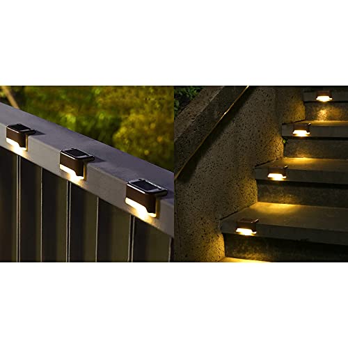 28 Pack Solar Deck Lights Outdoor, SOLPEX Solar Step Lights Waterproof Led Solar Lights for Outdoor Stairs, Step , Fence, Yard, Patio, and Pathway(Warm White)