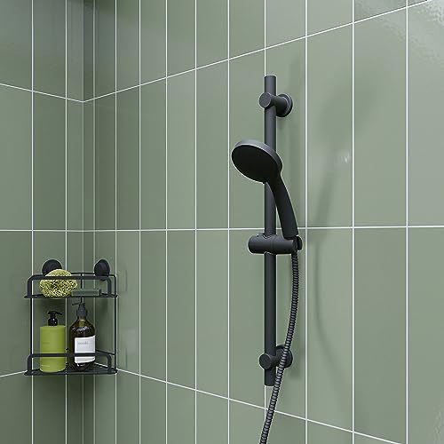 Croydex Matt Black Presion Shower Head, High Pressure Shower Head for Low Pressure Systems Easy Clean - Image 2