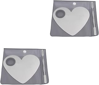 Beavorty 4 Pçs Kit De Manicure Paleta De Unhas Corretivo Bandeja De Mistura Kit De Unhas De Aço Inoxidável Maquiagem E Espátula Paleta De Pintura Paleta De Arte Do Prego Paleta De Cores