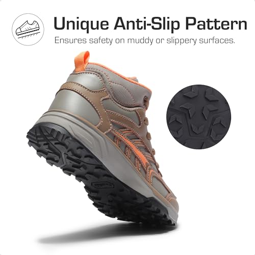 Dream Pairs Kids Shoes Hiking Boots Boys Girls High-Top Shoes Outdoors Duraplay Lace-Up Lightweight Hiking Sneakers,Size 4 Big Kid,Brown/Orange,Sdhs2404K thumb #1