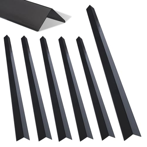 Image of 6-Piece Set, Extra Thick (1mm) Stainless Steel 90 Wall Corner Guards, 2x2x48 Inches, for Wall Corner Protection & Decoration. (6, Bright Titanium Black)