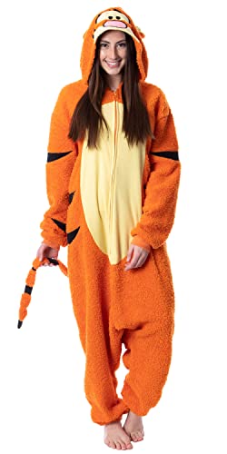 MJC Disney Winnie The Pooh Adult Tigger Costume Plush Kigurumi Union Suit Pajama Outfit (X-Large) Orange