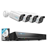 Reolink 4K Überwachungskamera Aussen Set, 8CH Videoüberwachung mit 4X 8MP PoE IP Kamera und 2TB HDD NVR für 24/7 Aufnahme Innen Outdoor, Personenerkennung und Fahrzeugerkennung, IP66, RLK8-800B4