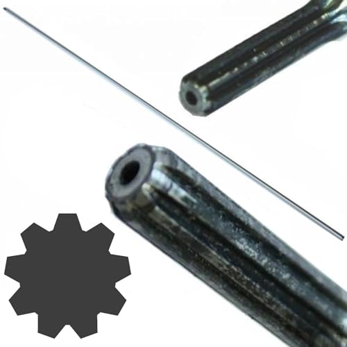 Marpol Varilla de transmisión interna de 9 dientes a rayas de 8 mm de diámetro y 153 cm para desbrozadora cortacésped de repuesto