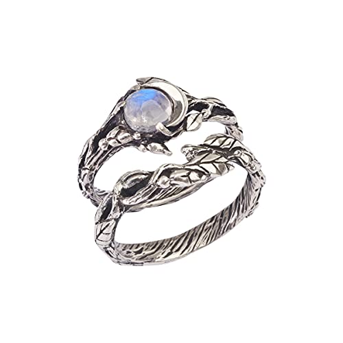 Moonstone Ring Set"Luna" | Moonstone engagement ring | Wedding Jewelry | Moonstone Jewelry | Engagement Set | Celestial Ring | Moon Ring
