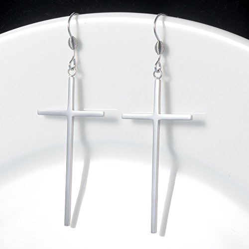 Jeka Hypoallergenic Stainless Steel Cross Earrings Long Dangle Minimalist Jewelry for Women Girls Family Friends Gifts3
