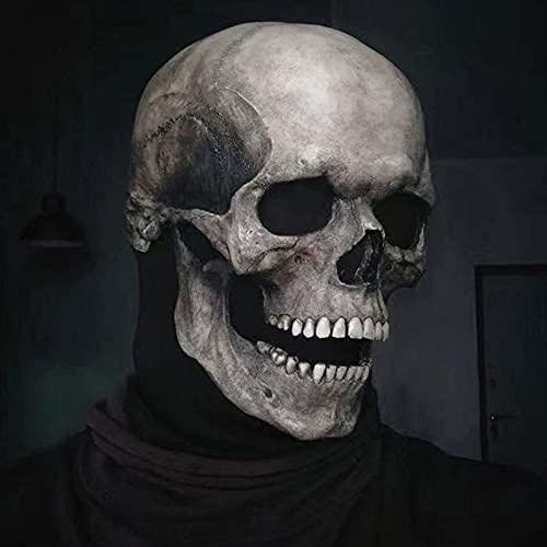 Masque de crâne d'horreur en latex - Costume d'Halloween pour fête - Masque effrayant pour adulte - Tête complète - Crâne effrayant - Halloween - Festival - Cosplay - Fournitures de fête Cover