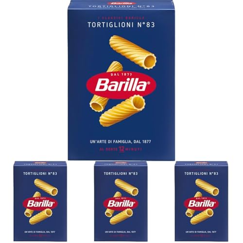 Barilla Pasta Tortiglioni di Gano Duro, 500g (Confezione da 4)
