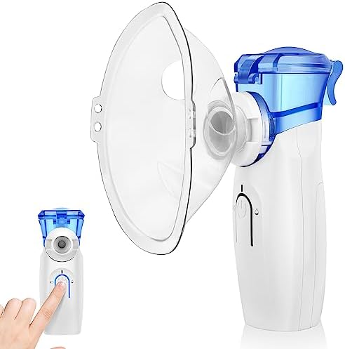 Portable Nebulizers for Cough, Handheld Mini Mesh Nebulizer for Babies, Personal Steam Inhaler Asthma Nebulizer Machine with Mask Mouthpiece for Easy Breathing