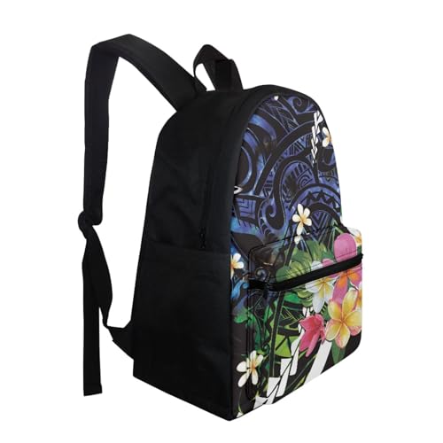 Flower Leaf Plumeria Print Backpack for Women Polynesian Print Travel Backpack,School Backpack for Girls Teens College Laptop Backpack,School Supplies for Teen Girls2