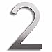 Modern House Number Aluminum Modern Font Number Two "2" 6 inch