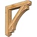 Ekena Millwork BKT0806X46X46IMP03RWR Imperial Arts and Crafts Rough Sawn Bracket w/Offset Brace, Western Red Cedar