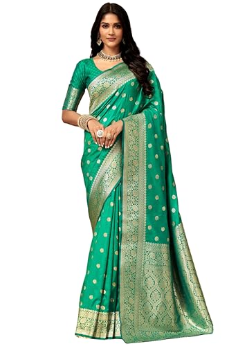 Image of C J Enterprise Women's Banarasi Saree Pure Kanjivaram Style Silk Saree With Blouse Piece for Wedding (Pari 121)