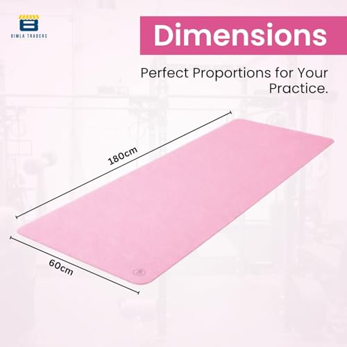 Image of Btag Premium TPE Yoga Mat for Women & Men | Anti-Slip Exercise & Gym Mat for Home Workouts | Lightweight & Durable | 6 mm (Pink)