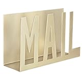 MyGift Modern Brass-Tone Metal Cutout-Design Mail Holder