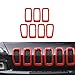 Front Grill Inserts Grille Cover Frame Trims for 2014-2018 Jeep Cherokee (red)