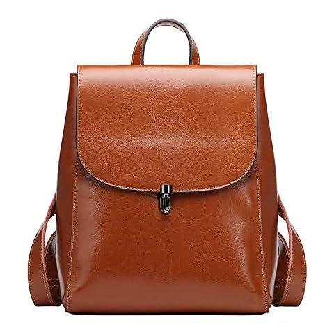 Travel Leather Backpack for Women Large College Bag Ladies Casual Daypack Vintage Style Office Shoulder Bag Cover