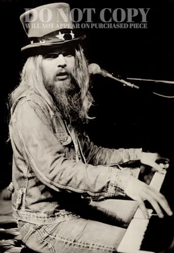 Portrait Leon Russell 1973 photo concert rare pour collection