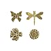 Set of 15 Antique gold Springtime Push Pins - T-800AG
