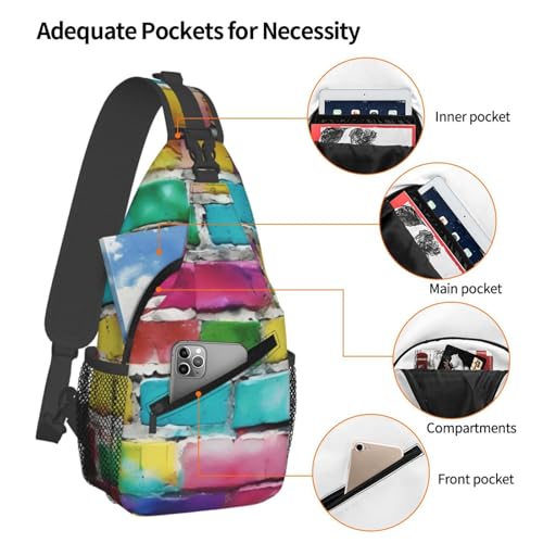 Bolso cruzado estampado graffiti color ladrillo miniatura 4