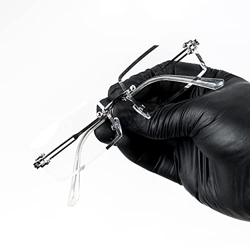 Street Knitted Rectangular Men'S Women'S Stylish Silver Wire Frame Vintage Luxury Retro Clear Frame Lens Square Cut Rimless Hip Hop Trendy Frameless Fashion Small Clear Eye Glasses thumb #2