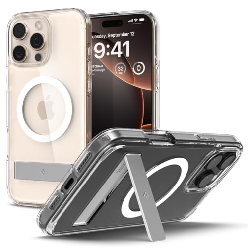 Image of Spigen Ultra Hybrid S MagFit Back Cover Case for iPhone 16 Pro, Clear Transparent, MagSafe Compatible - PC+TPU | Crystal Clear