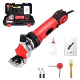 Schafschermaschine, 900W Elektrische Schafschermaschine mit 6 Gang Einstellbar, Max 2800U/Min Professionelle Schafschere mit Koffer, 13 ZĂ€hne Gerade Klinge, 3M Netzkabel, fĂŒr Schafe Alpakas Ziegen