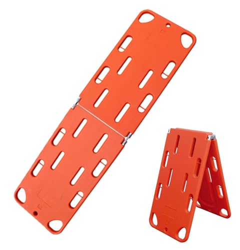 救護用担架 緊急救助脊椎ボード、折りたたみ式医療用ストレッチャー、シートベルト付きポータブル救命ストレッチャー、救急隊員用バックボード、患者輸送救助用4つ折り(Two fold)