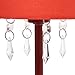 Simple Designs LT3018-RED Table Lamp with Fabric Shade and Hanging Acrylic Beads, Red