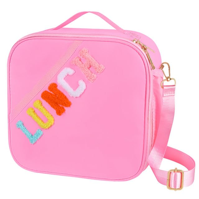 Nsrzua Lunch Bag Kids,Insulated Lunch Bag With Adjustable Shoulder Strap,Reusable Lunch Bag for Kids, Girls,Boys, lunch Bag Women,Preppy Lunch Box for...