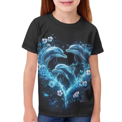 Kids Novelty T Shirts for Girl 2-16Y Summer Short Sleeve Tshirts Casual Crewneck Graphic Tees School Tops