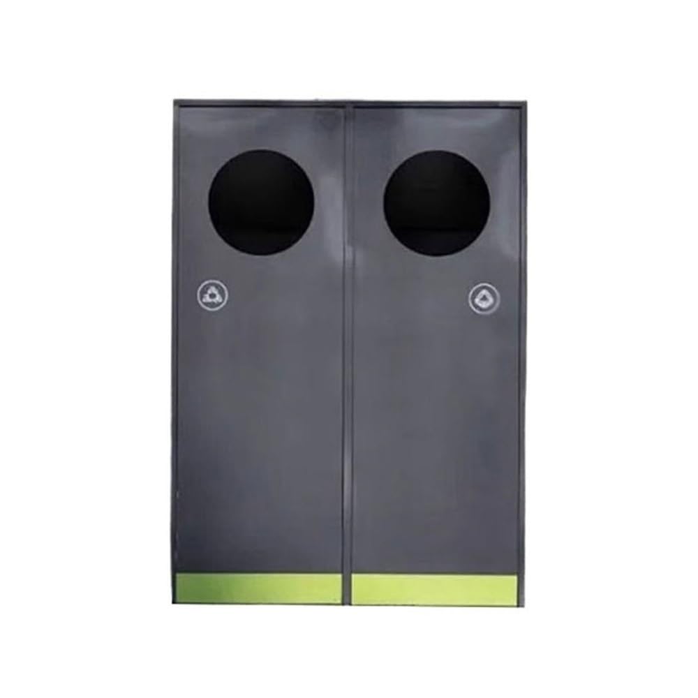 Outdoor Trash Can, Outdoor Minimalism Classified Trash Can Galvanised Steel Rubbish Bin for Street Public Places