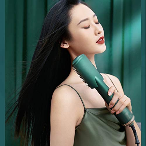Hair Care Professional PTC Heating Straightener Curler Styler Brush Straighting Ceramic Curling Iron Hot Comb Brushes Negative + far-in miniatura 3