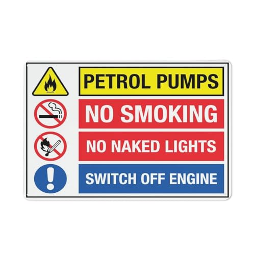 Petrol Pump Station Equipment Area Funny Vintage Decor Sign, 8"x12" Aluminum Tin, Gas Station Facility Marker for Garage Outdoor Fuel Dispensing Zone