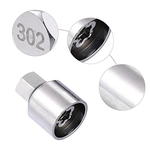 Image of ACROPIX Car 302 Wheel Lug Nut Removal Key Fit for Mercedes-Benz - Pack of 1 Silver Tone