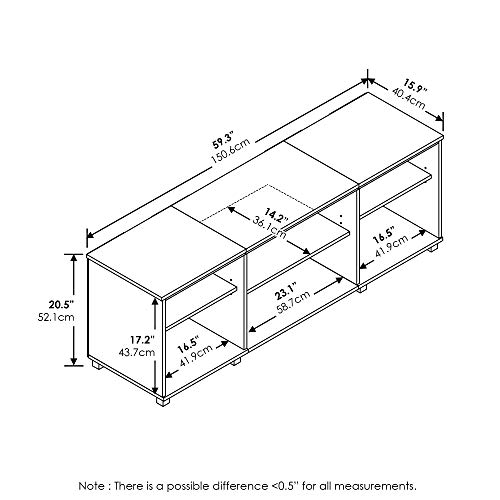 Furinno Classic Stand with Shelves for TV up to 65 Inch, French Oak