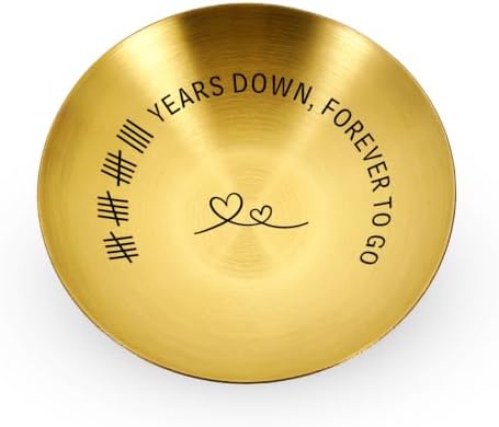 19th Anniversary Bronze Gifts for Him Her 19 Years Wedding Gift for Wife Husband Couples Metal Ring Dish, Engraved Jewelry Tray-Ideal Decor Bronze Gifts for 19th Anniversaries for Women Men Parents