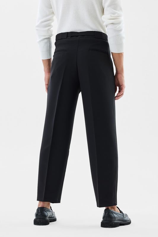 Image of SNITCH Black Korean Relaxed Fit Trousers