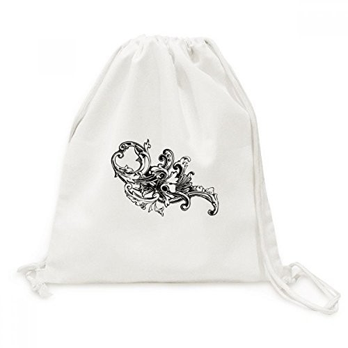 Sac à dos en toile à motif baroque et cordons robustes pour une élégance intemporelle et durable