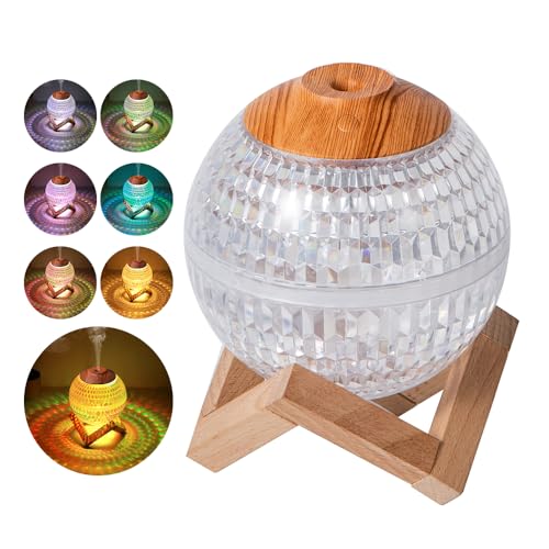 Humidificador de aire portátil silencioso con luz nocturna LED RGB 6H de apagado automático USB tipo C alimentado por tanque de 450 ml para dormitorio, guardería, oficina