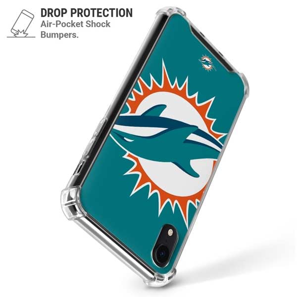 Skinit Clear Phone Case Compatible with iPhone XR - Officially Licensed NFL Miami Dolphins Large Logo Design